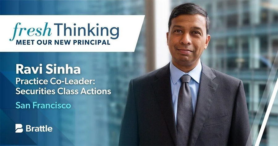 The Brattle Group hires Ravi Sinha as co-head of securities class actions practice 