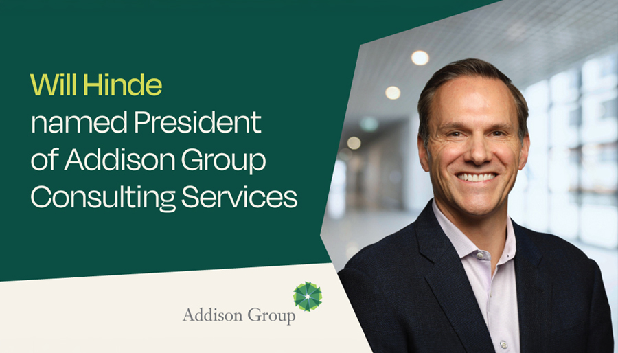 Addison Group hires Will Hinde as president of consulting services